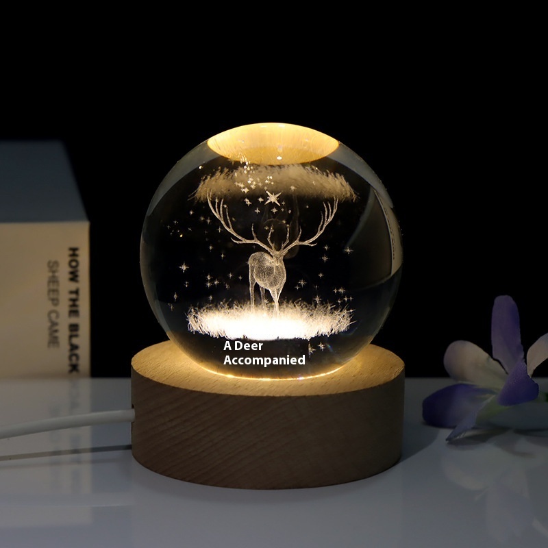 Creative 3D Laser Carved Crystal Ball