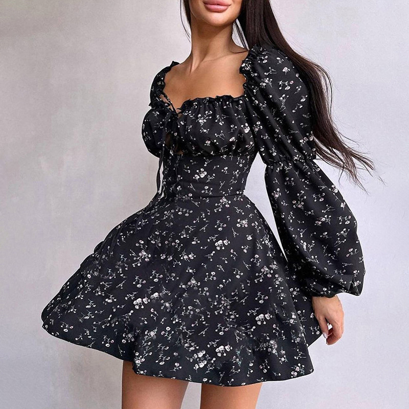 Women's Fashion Floral Long Sleeve Dress - Image 6