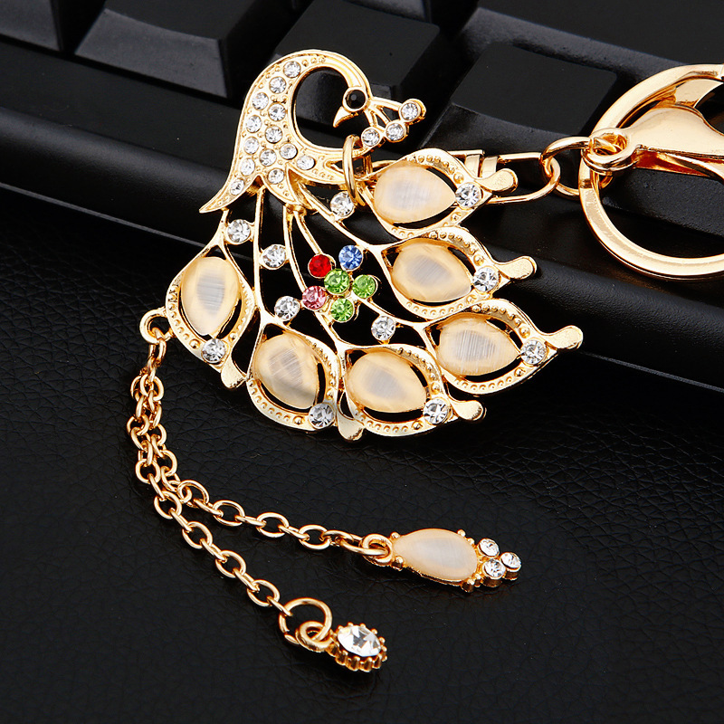 Diamond Crystal Swan Car Key Ring - Image 3