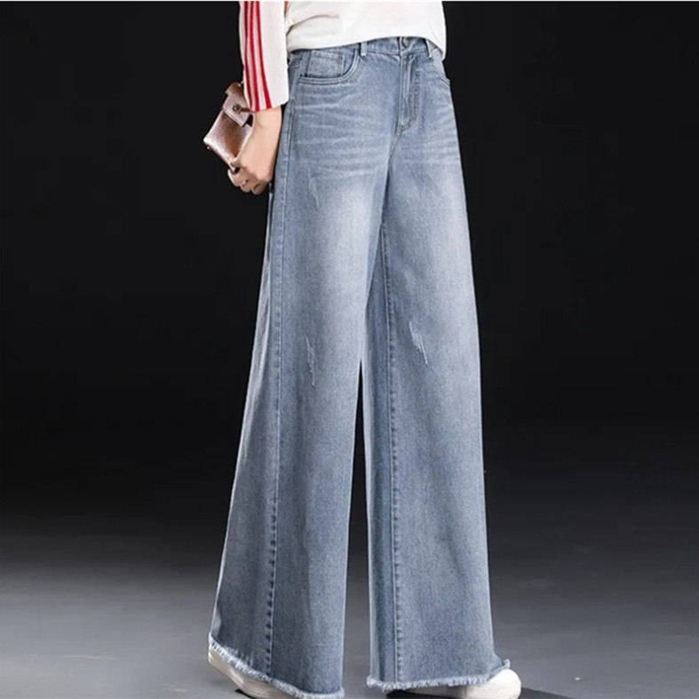 Raw Hem Wide Legs Jeans