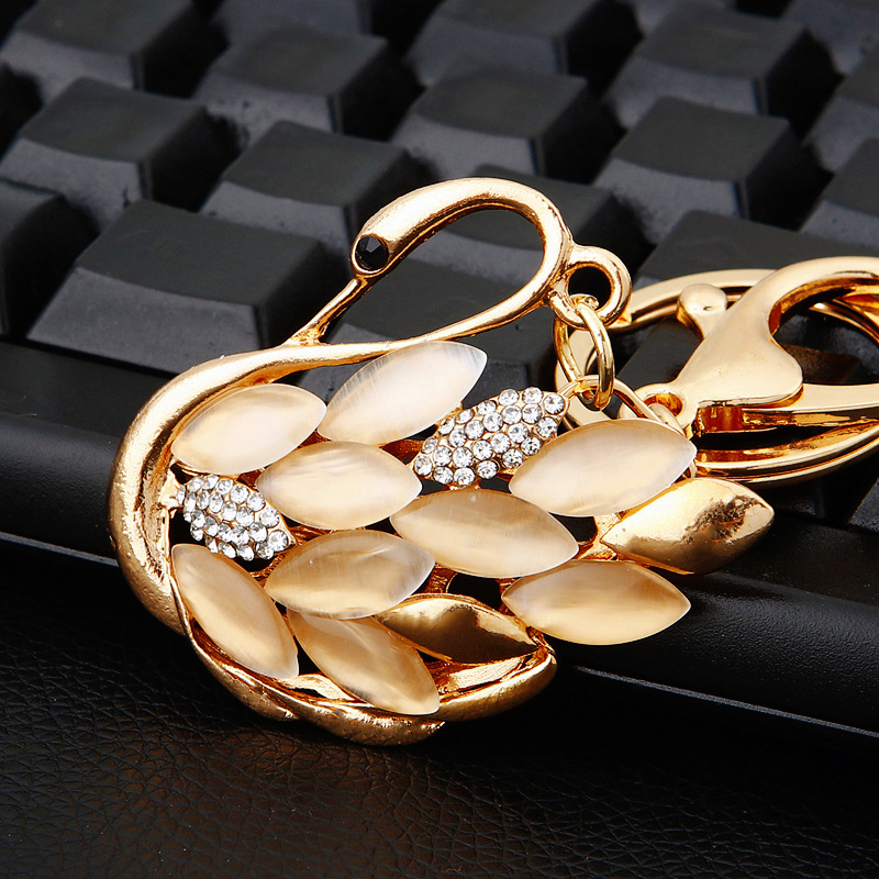 Diamond Crystal Swan Car Key Ring - Image 4