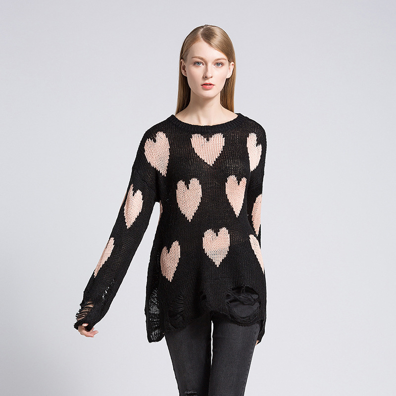 Fashion Loose Hole Knitwear Pullover