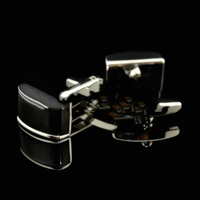 Curved Black Agate Cufflinks