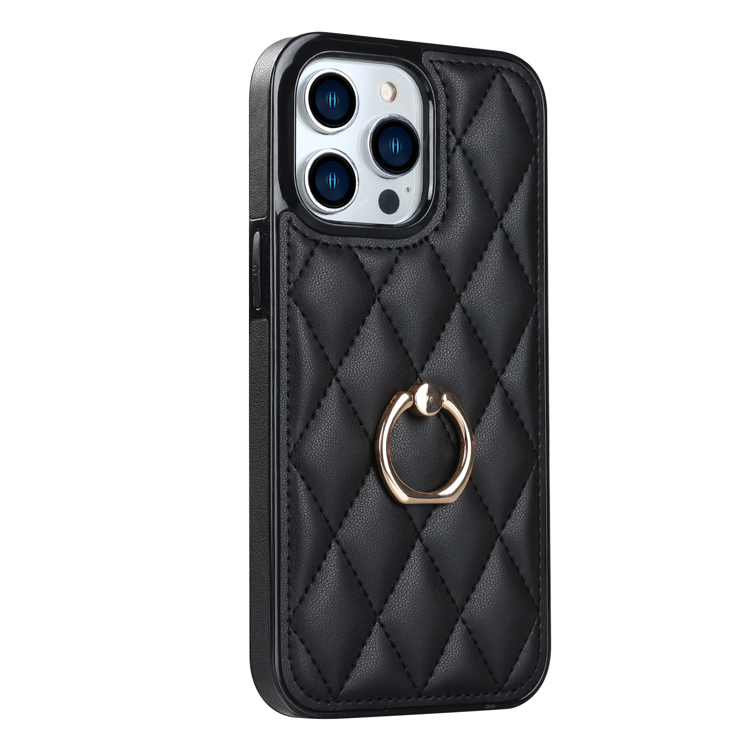 Ring Diamond Bracket Leather Phone Case - Image 8