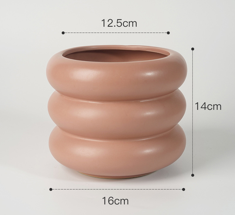Morandi Soft Round Ceramic Flower Vase - Image 5