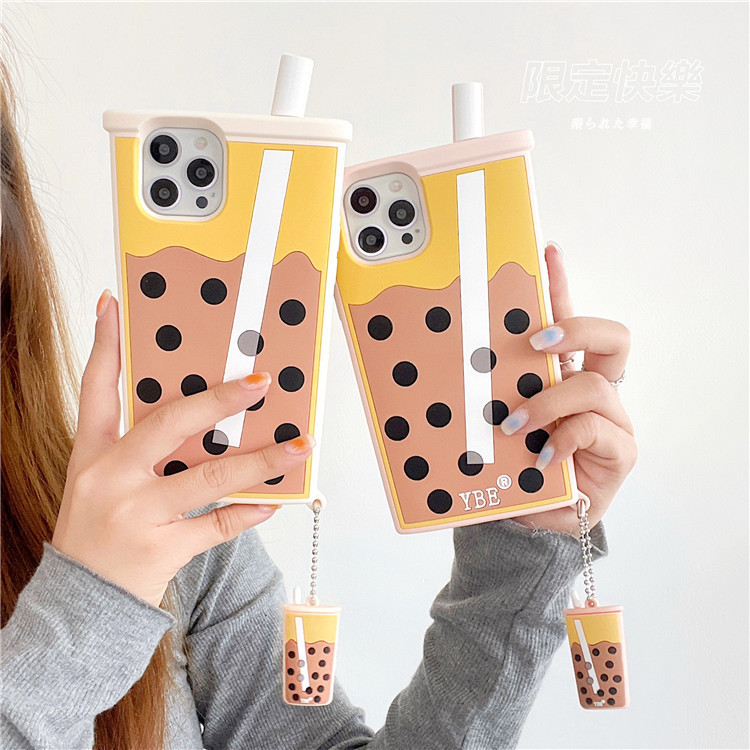 Pearl Milk Tea Pendant Mobile Phone Case
