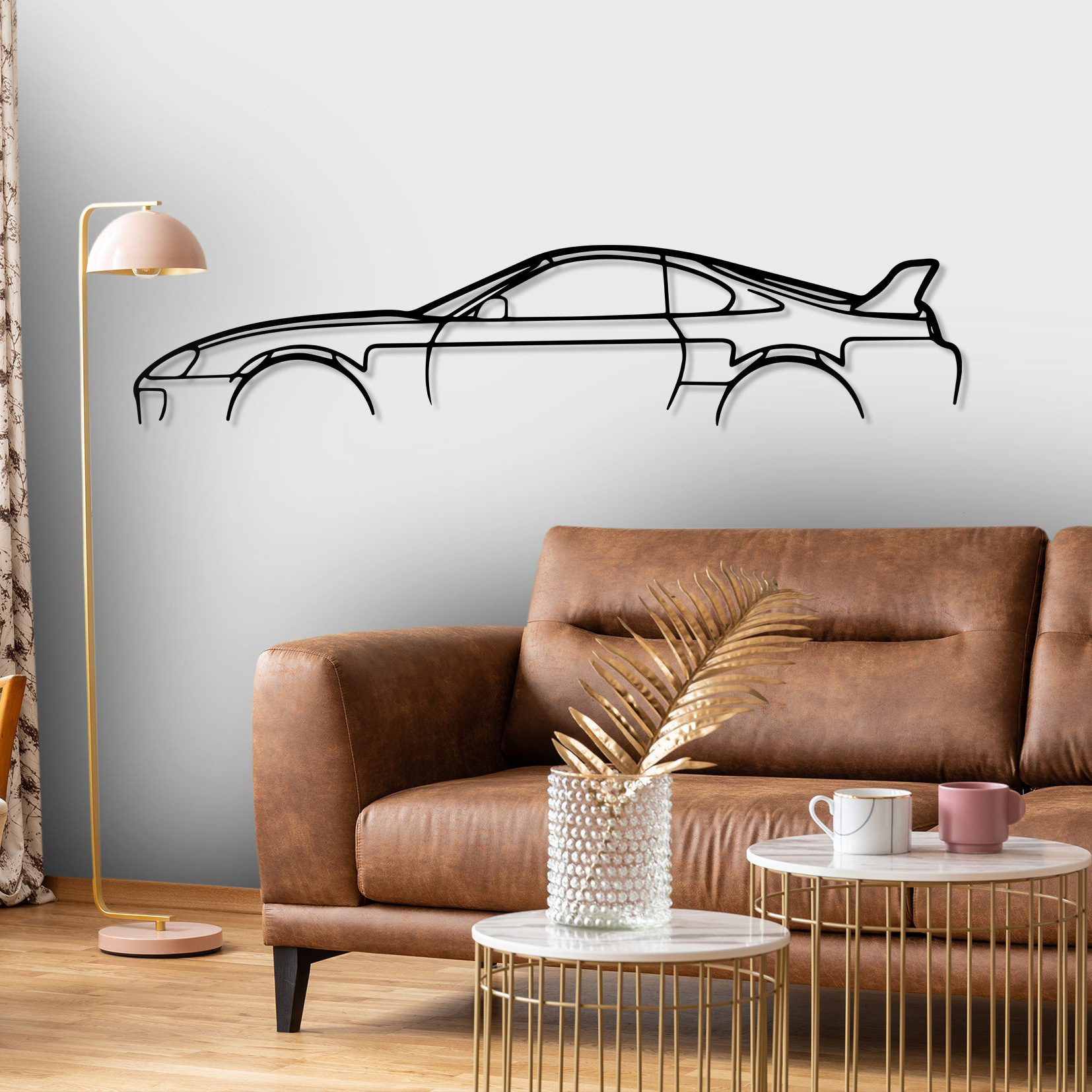Gold Car Garage Wall Art Interior