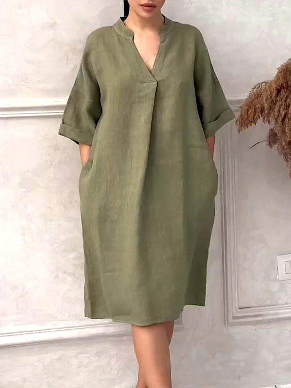 V-neck Loose Plus Size Dress - Image 6