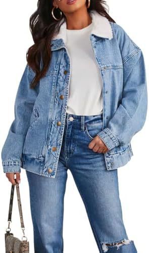 Women's Denim Fur Collar Coat - Image 6