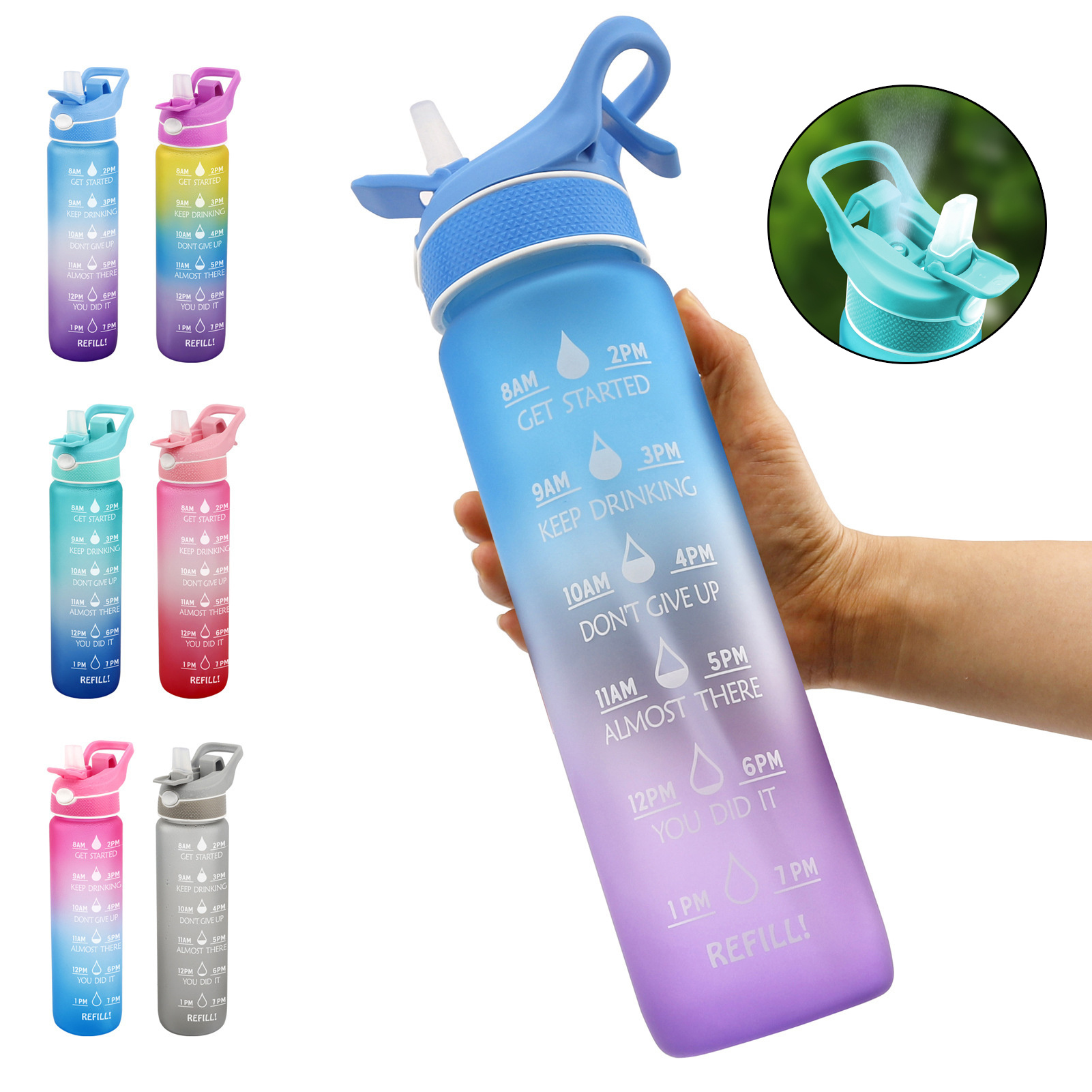 Straw Space Cup Sports Water Bottle - Image 10