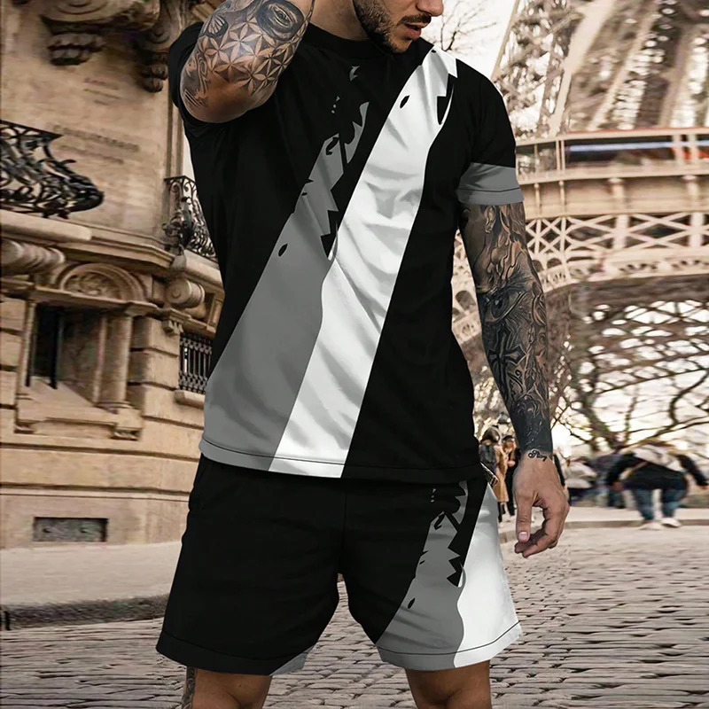 Short Sleeve Round Neck Sportswear Suit - Image 3