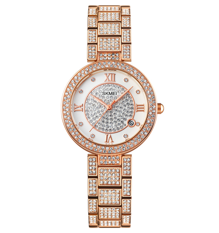 Gypsophila Diamond Shiny Gold Quartz Watch - Image 8