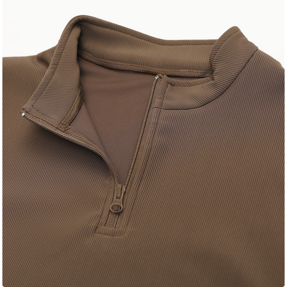Long Sleeve Stand Collar Zipper Yoga Tops - Image 4