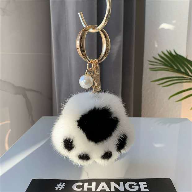 Plush Cat's Claw Fur Ornaments KeyChain - Image 5