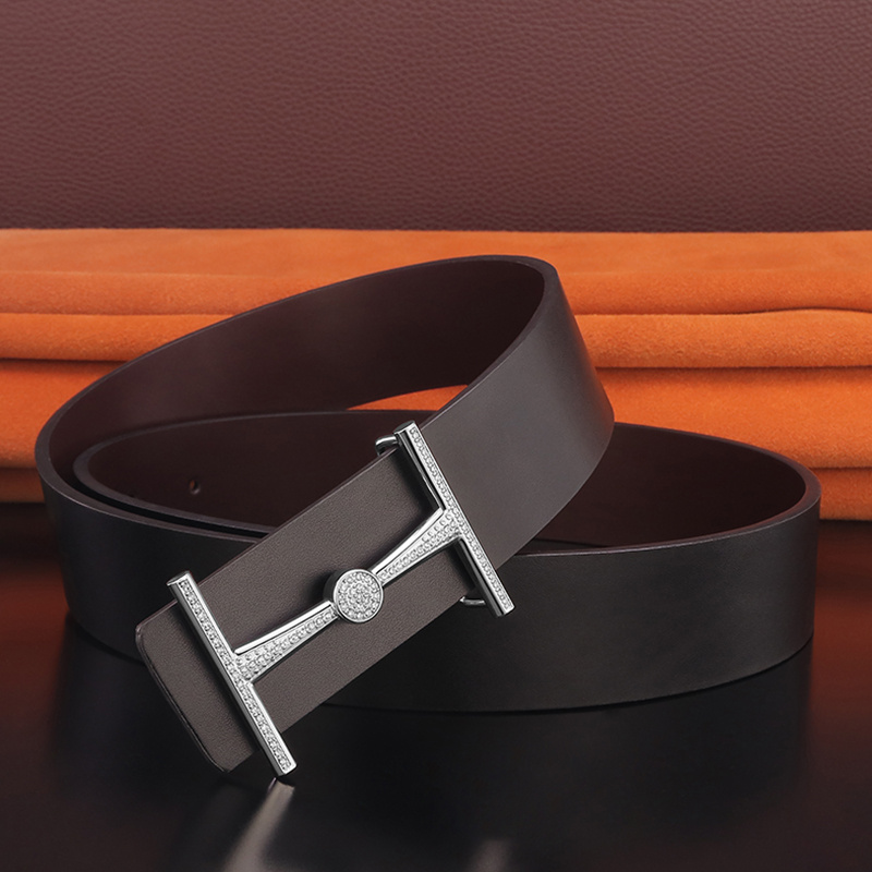 Simple Youth Men's Leather Smooth Buckle Belt - Image 6