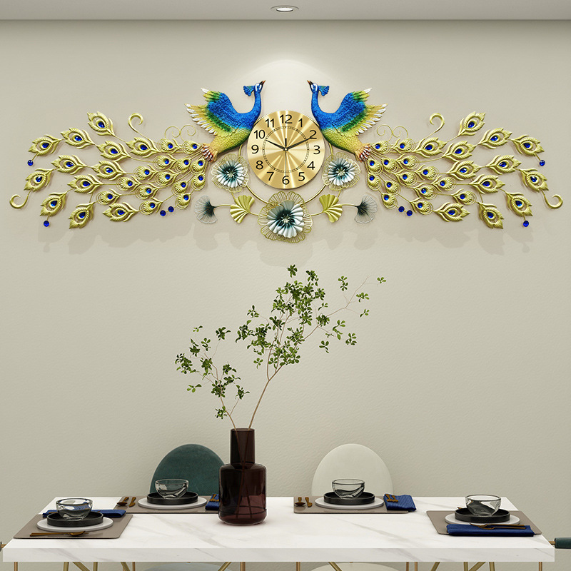 European-Style Peacock Wall Clock