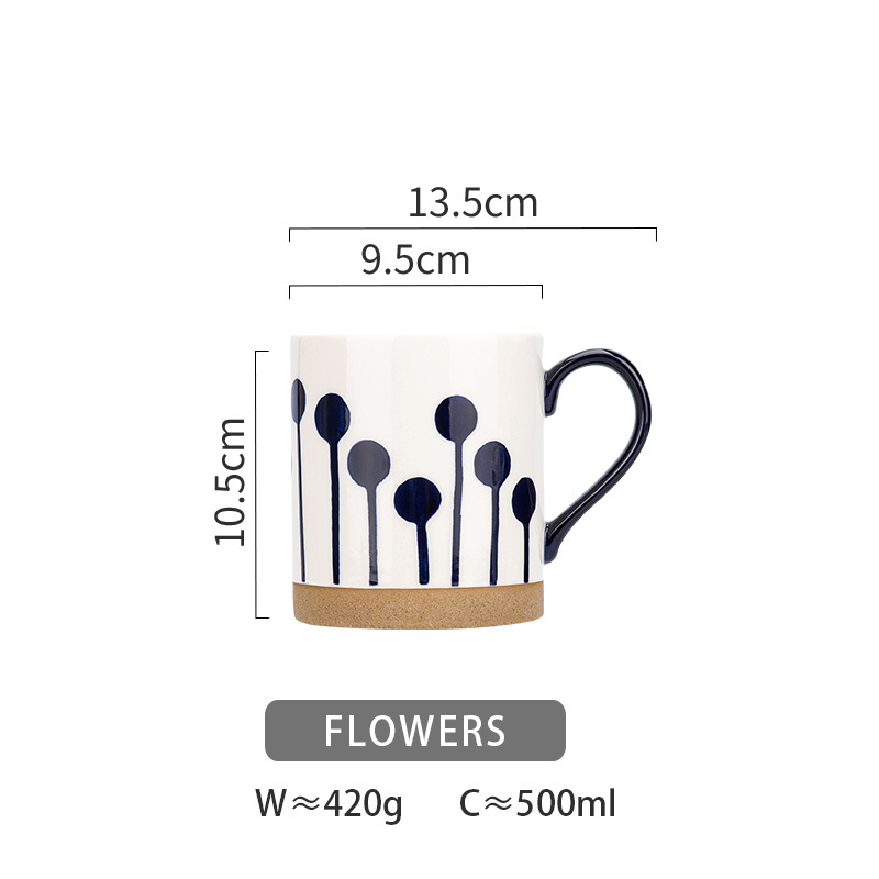Ceramic Hand-painted Coffee Mug With Handle - Image 3