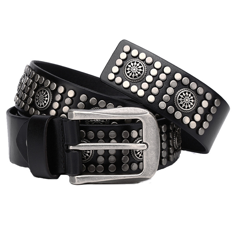 Fashion Rivet Cowhide Punk Belt - Image 10