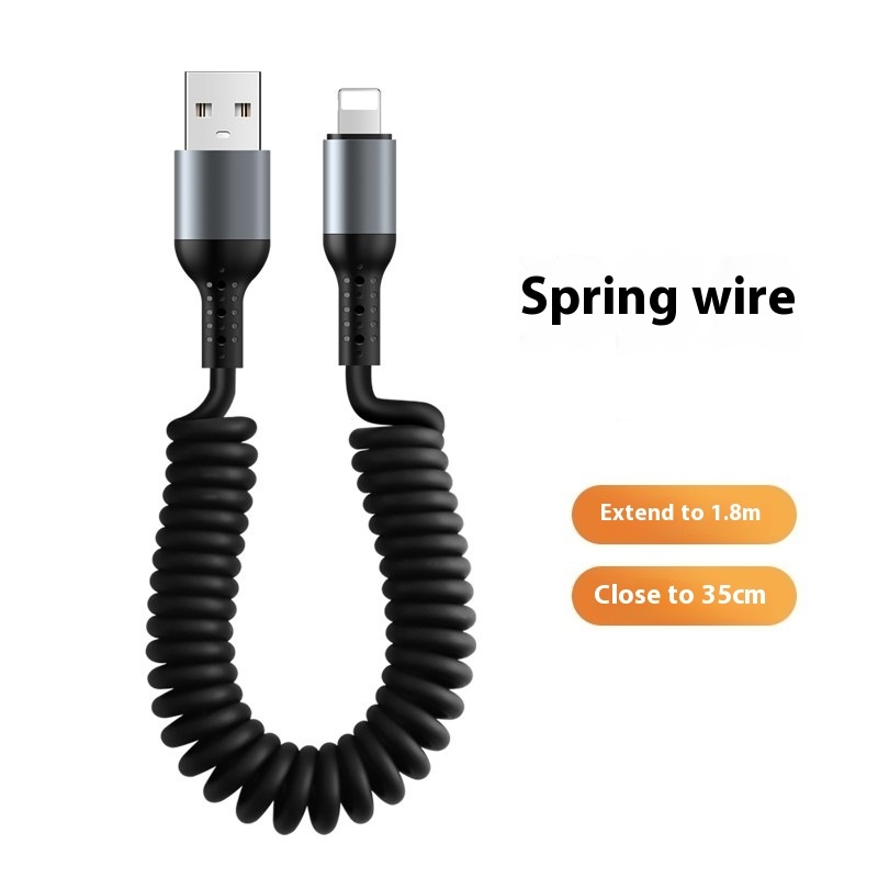 Spring Retractable Storage Phone Charging Cable - Image 6