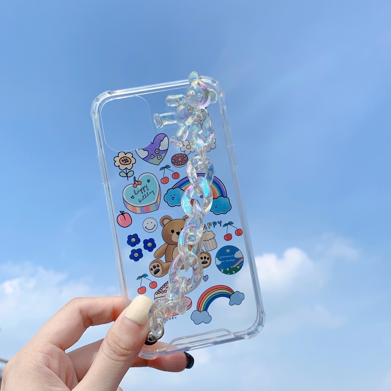 Bear Chain Protective Mobile Phone Cover