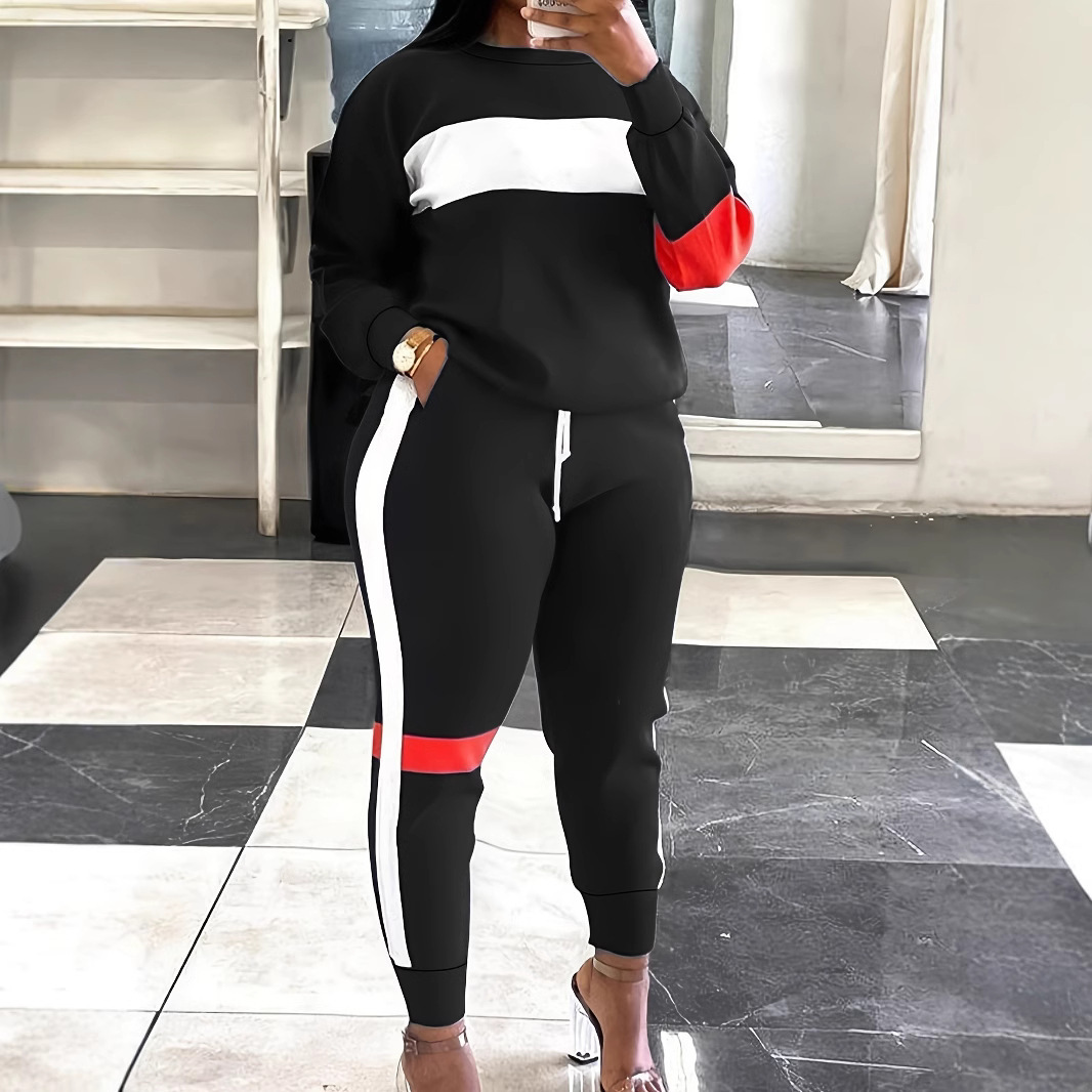 Cool Contrast Color Plus Size Suit
