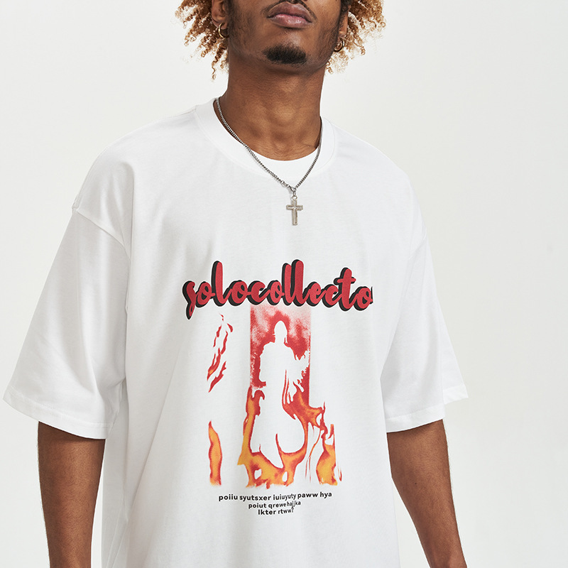 Loose Half Sleeve Fashionable T-Shirt - Image 5