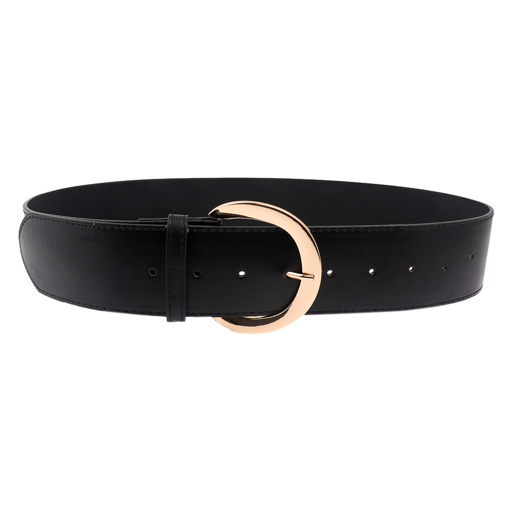 Versatile Retro Simple Metal Pin Buckle Wide Belt - Image 5