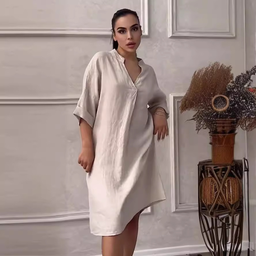 V-neck Loose Plus Size Dress - Image 2