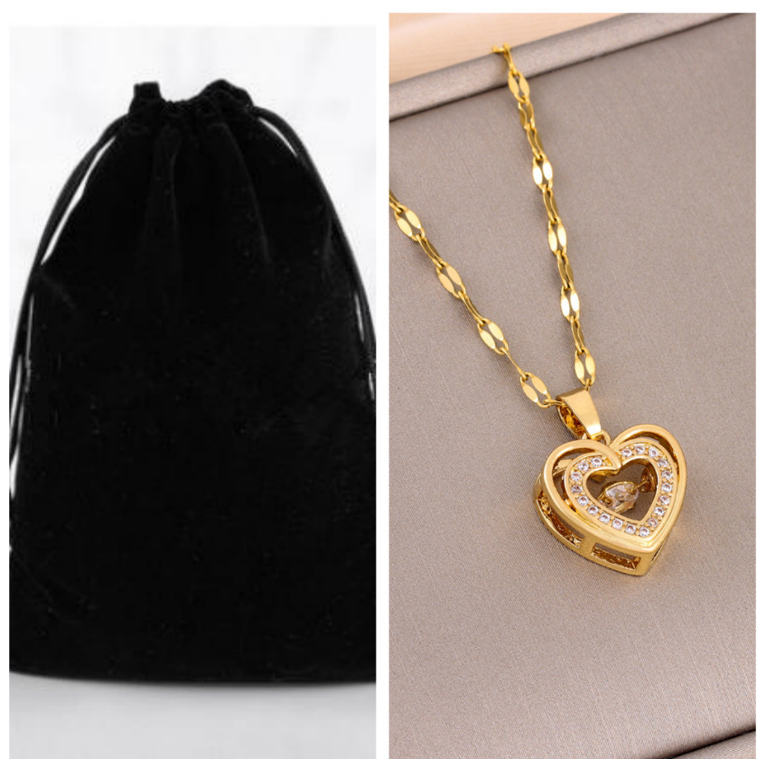 Double-layer Love Necklace With Rhinestones - Image 4