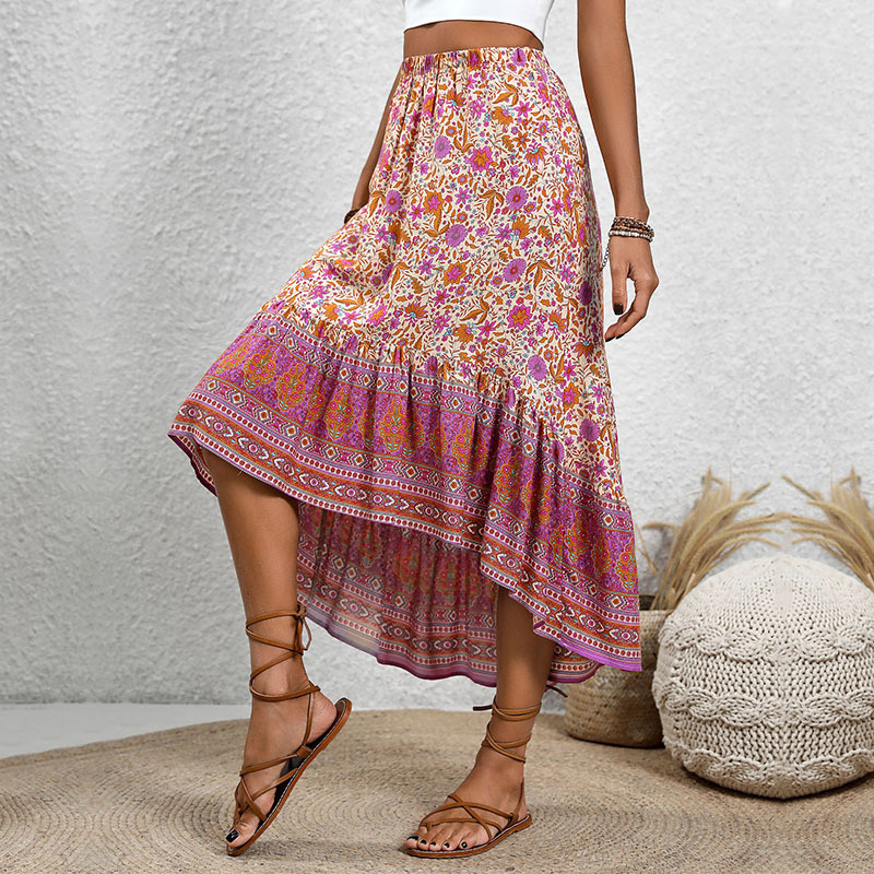 Fashion Casual Women's Printed Floral Skirt
