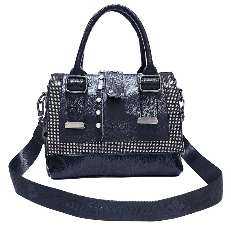 Rhinestone Soft Leather Handbag - Image 3