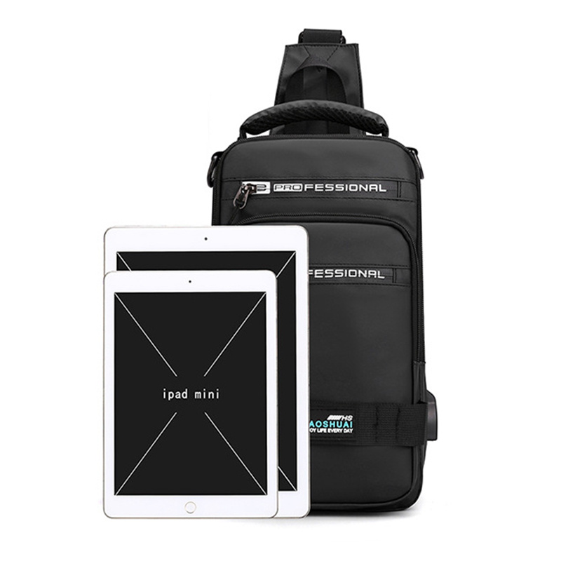 Multifunction Crossbody Nylon Backpack With USB Port - Image 3