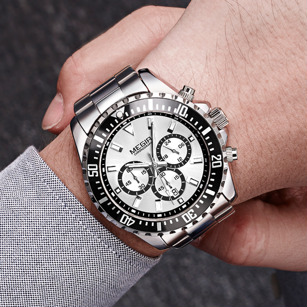 Chronograph Solid Steel Band Watch