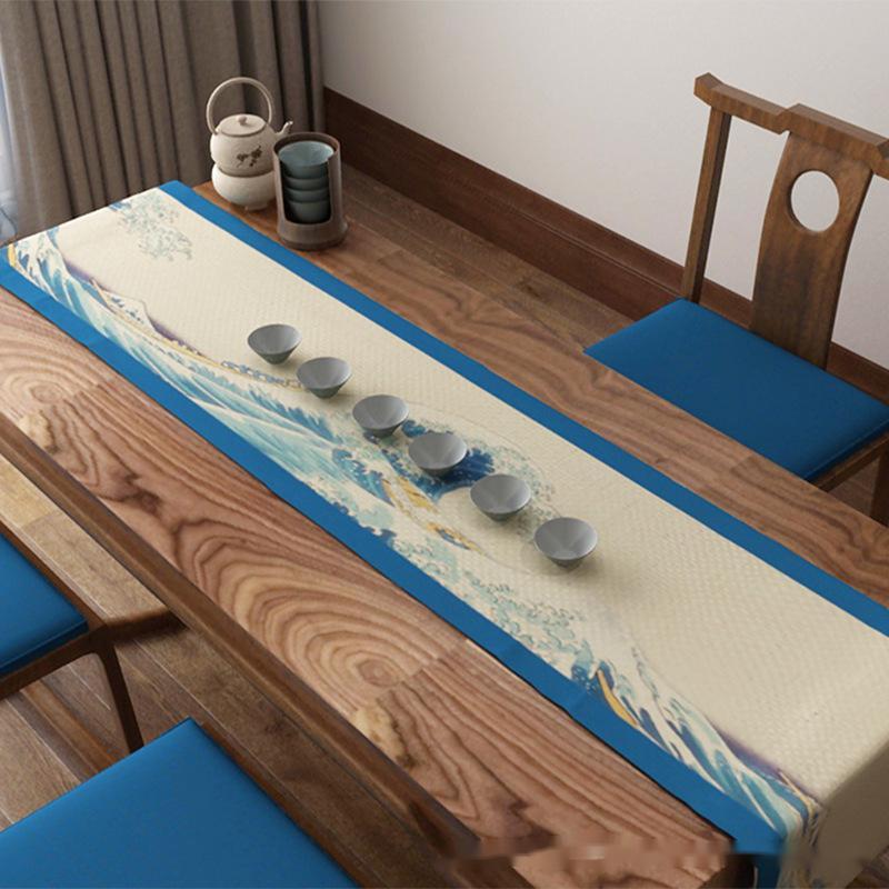 Modern And Simple Wavy Cotton And Linen Table Runner - Image 10