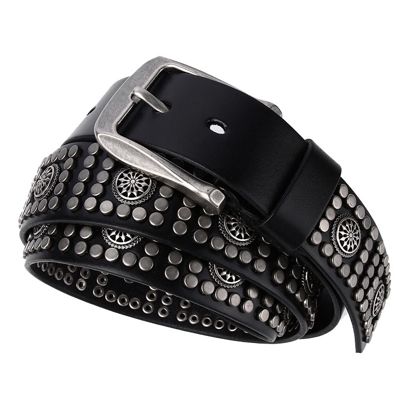 Fashion Rivet Cowhide Punk Belt - Image 3