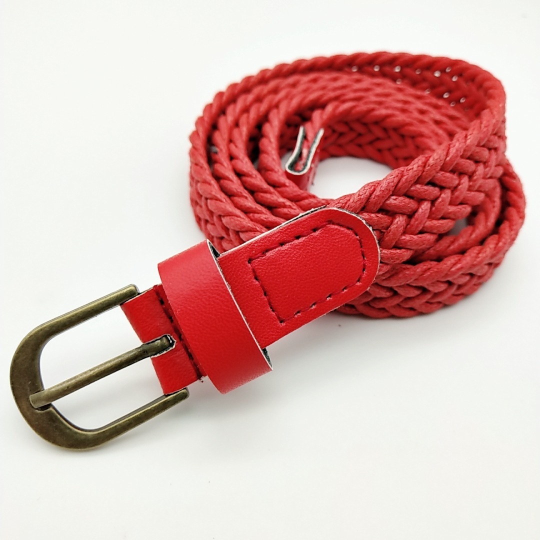 Vintage Alloy Pin Buckle Wax Rope Belt
