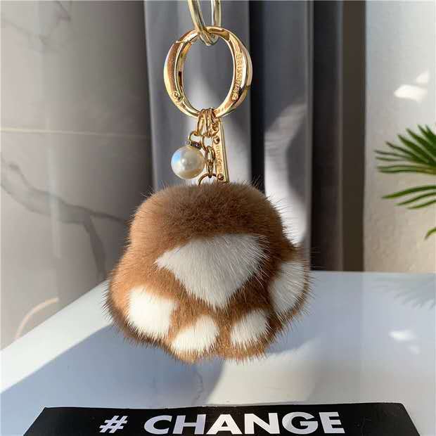 Plush Cat's Claw Fur Ornaments KeyChain - Image 7