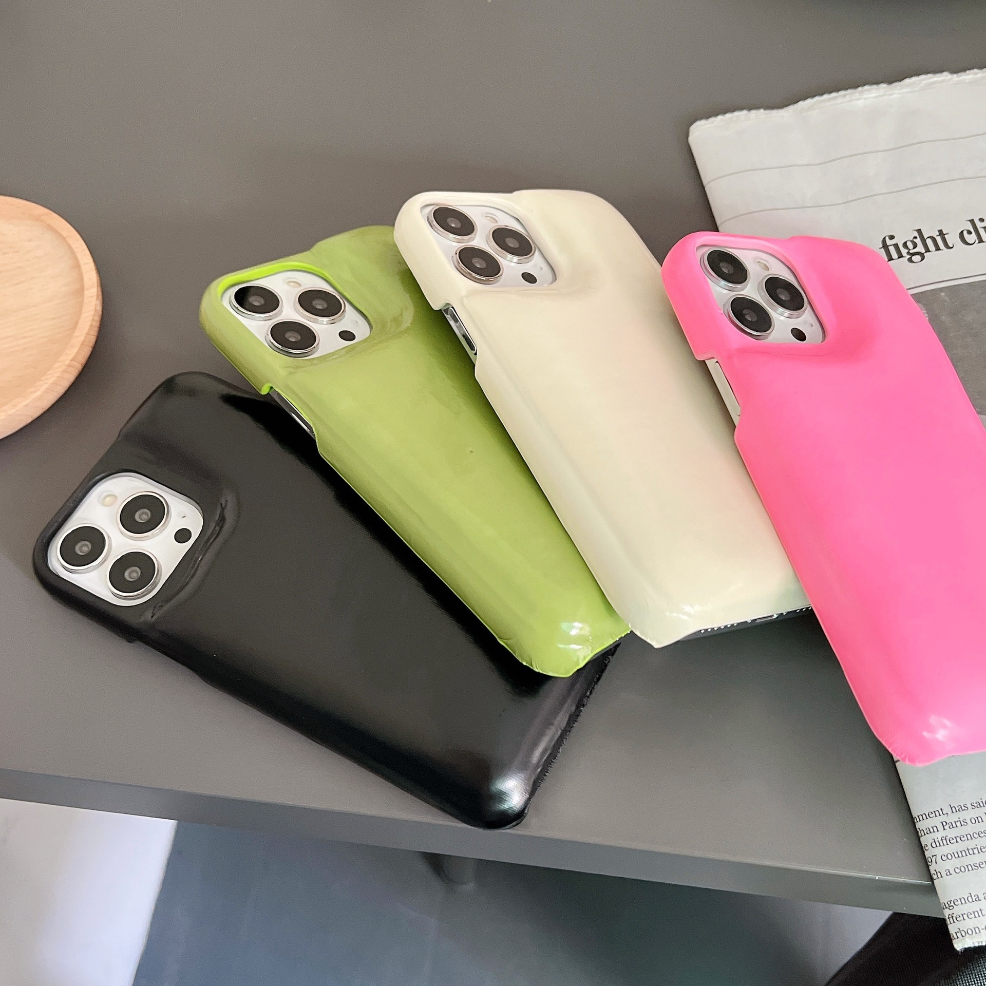 Simple Glossy Leather Protective Phone Case - Image 7