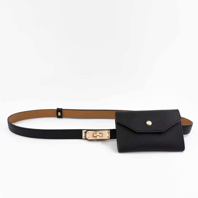 Lychee Cowhide Waist Belt With Bag - Image 2