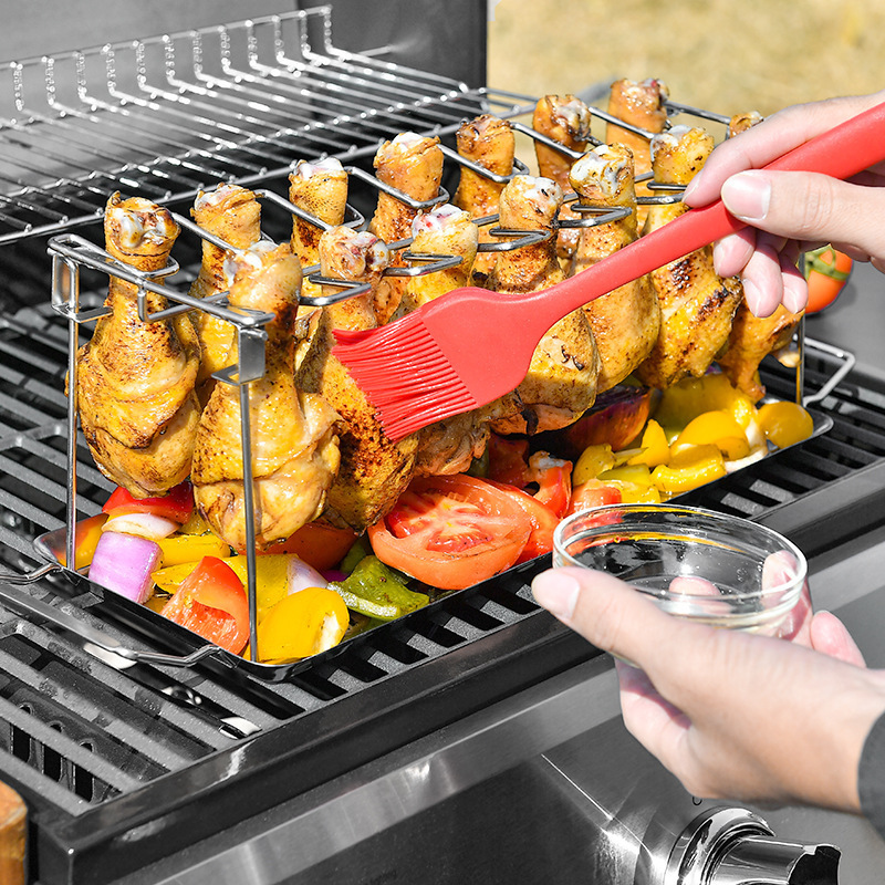 Stainless Steel Folding Chicken Leg Barbecue Rack