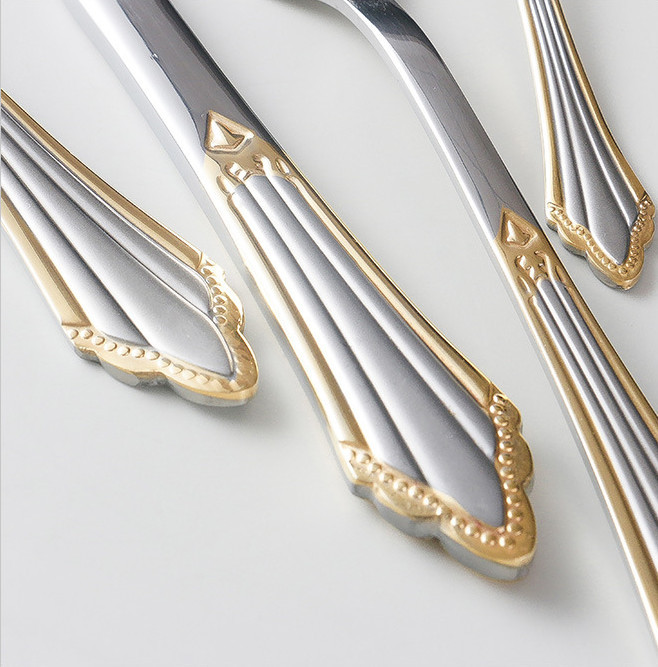Stainless Steel Gold Plated Cutlery Set - Image 8