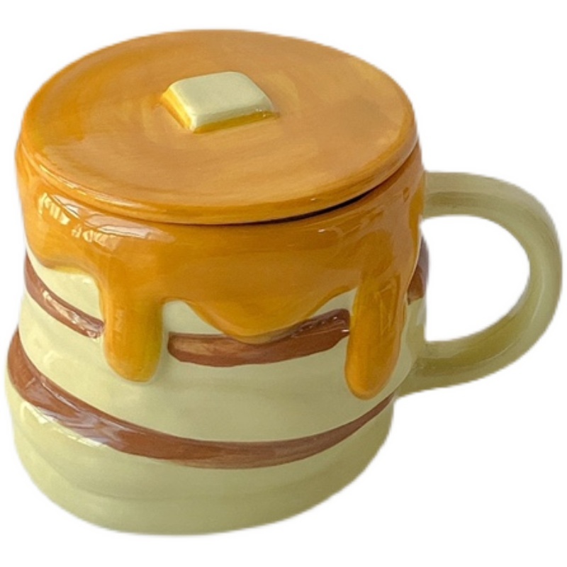 Underglaze Colored Ceramic Mug With Lid - Image 5