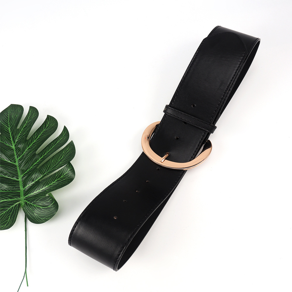 Versatile Retro Simple Metal Pin Buckle Wide Belt - Image 7