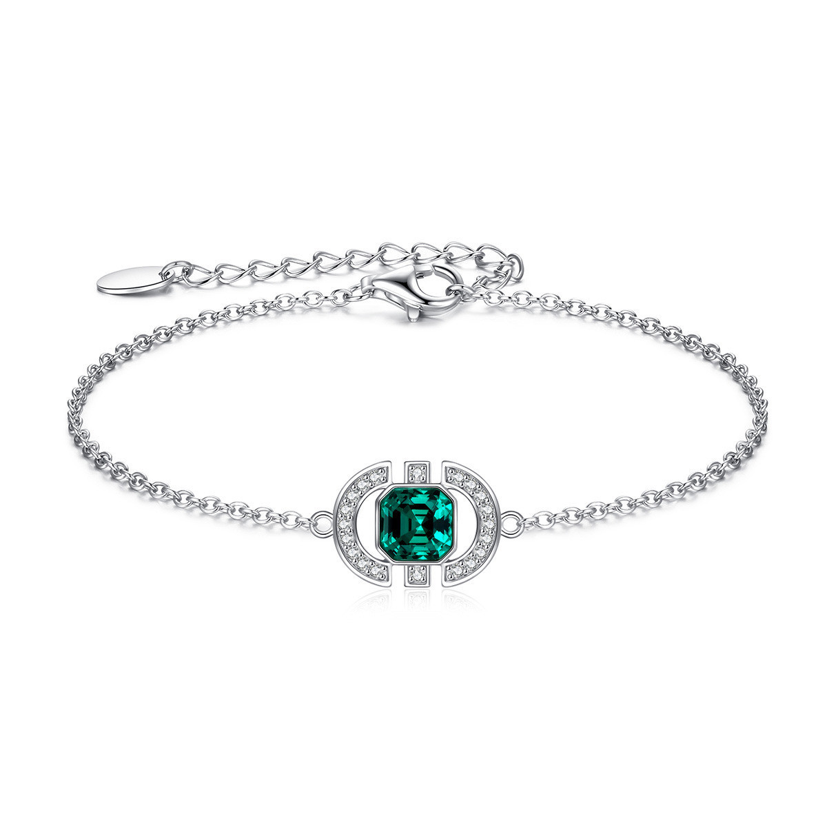 Necklace S925 Sterling Silver Square Jewelry Set - Image 2