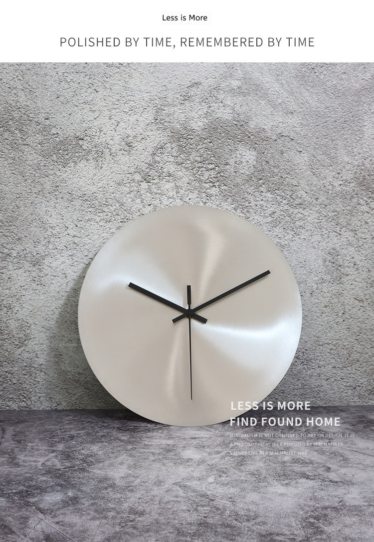 Industrial Style Silver Living Room Wall Clock - Image 3