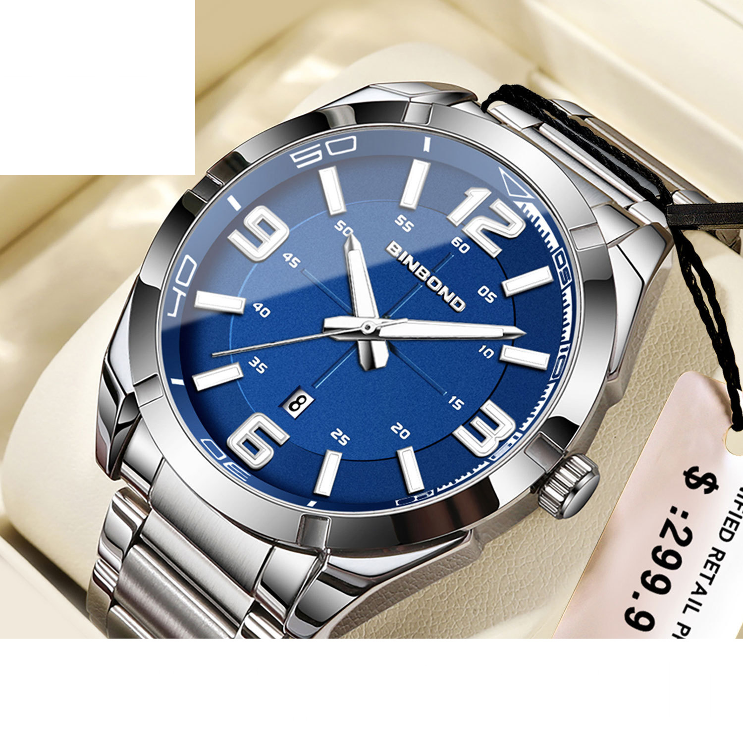 Large Digital Steel Belt Men's Watch - Image 2