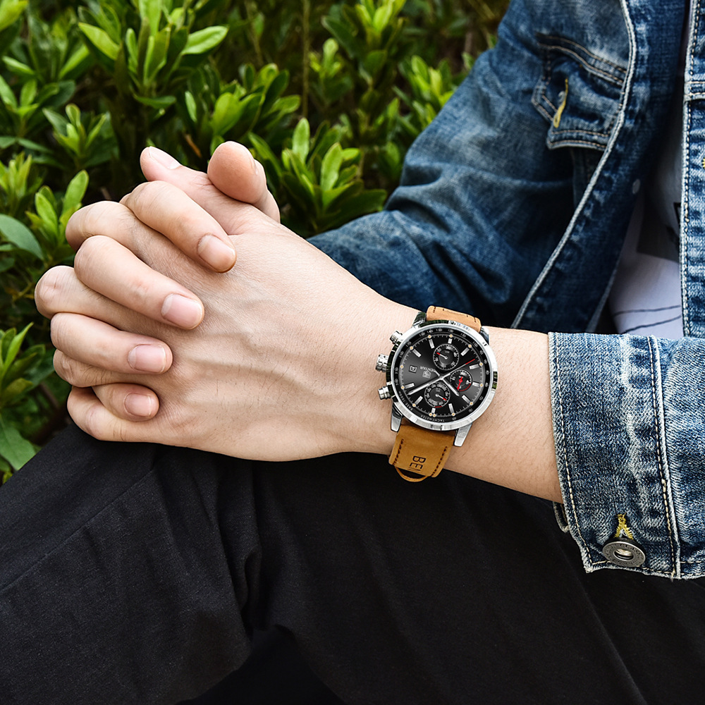 Luxury Fashion Casual Men Leather Watch - Image 5