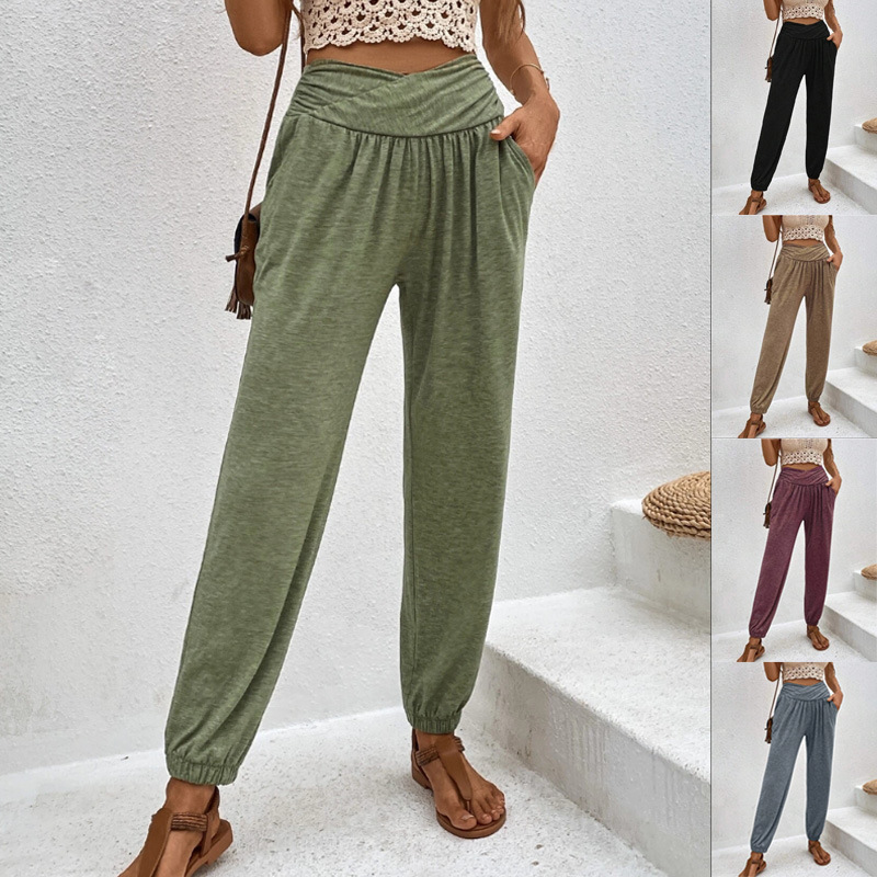 Pocket High Waist Ankle-tied Trouser