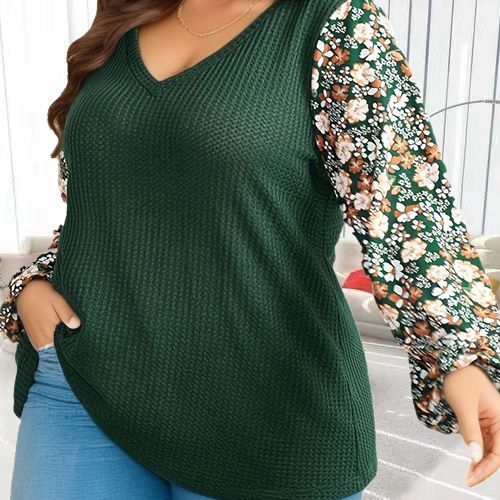Slim Fit Patchwork Plus Size T-shirt