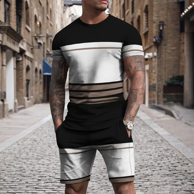 Short Sleeve Round Neck Sportswear Suit - Image 7